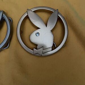 Silver Bunny Logo Belt Buckle